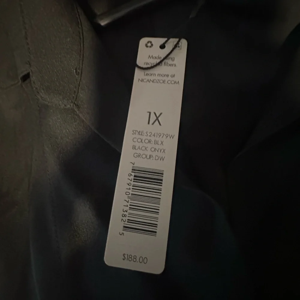 NIC + ZOE NWT Devon Shirtdress in onyx 1X - Picture 9 of 12